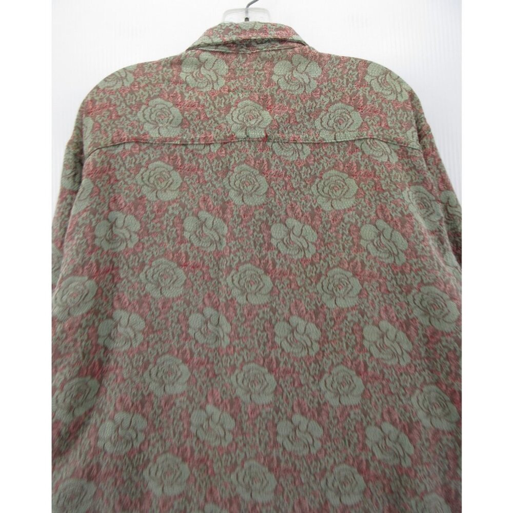 Vintage Men’s Shirt XL Floral Jacquard Psychedelic Mod 60s James W Brine - Picture 7 of 10